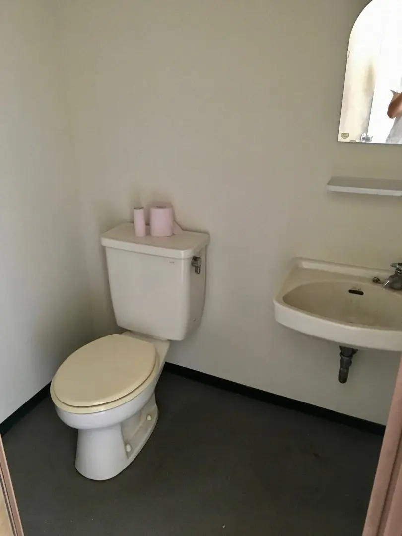 トイレと洗面台、鏡
